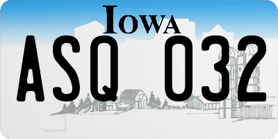 IA license plate ASQ032