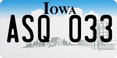 IA license plate ASQ033