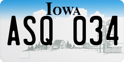 IA license plate ASQ034