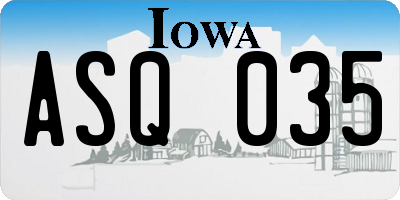 IA license plate ASQ035