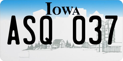 IA license plate ASQ037
