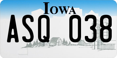 IA license plate ASQ038