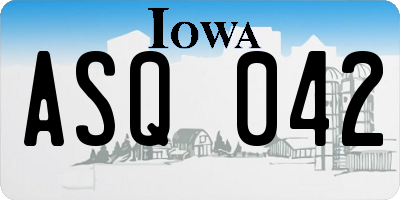 IA license plate ASQ042