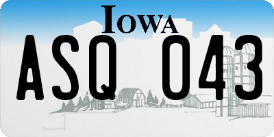IA license plate ASQ043