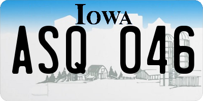 IA license plate ASQ046