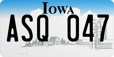 IA license plate ASQ047