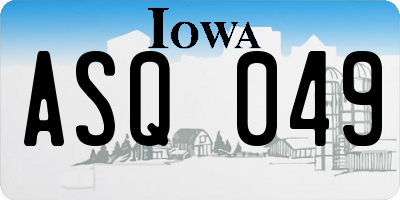 IA license plate ASQ049