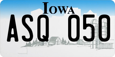 IA license plate ASQ050