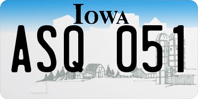IA license plate ASQ051