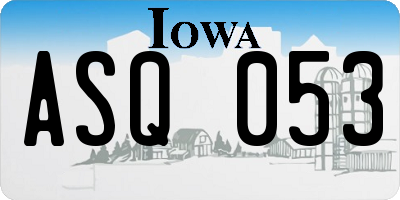 IA license plate ASQ053