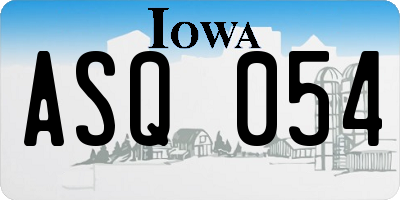 IA license plate ASQ054