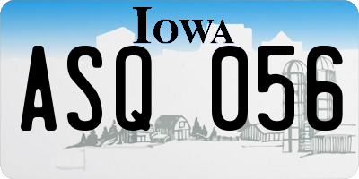 IA license plate ASQ056