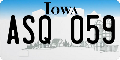 IA license plate ASQ059