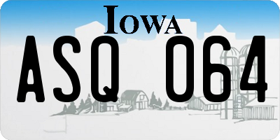 IA license plate ASQ064