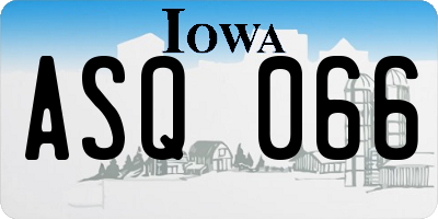 IA license plate ASQ066