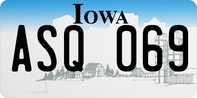 IA license plate ASQ069