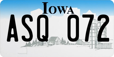 IA license plate ASQ072