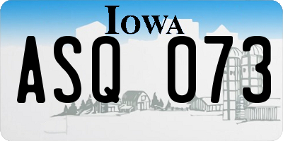 IA license plate ASQ073