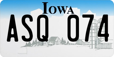 IA license plate ASQ074