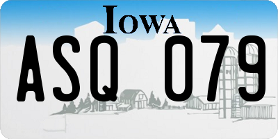 IA license plate ASQ079