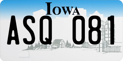 IA license plate ASQ081