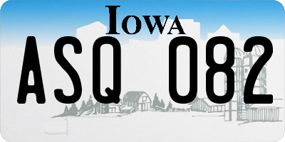 IA license plate ASQ082