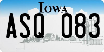 IA license plate ASQ083