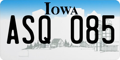 IA license plate ASQ085