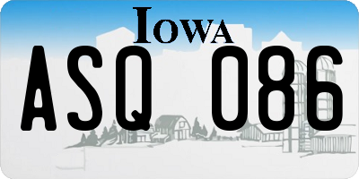 IA license plate ASQ086