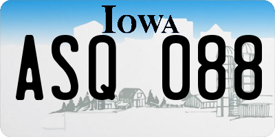 IA license plate ASQ088