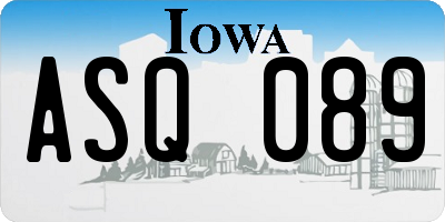 IA license plate ASQ089