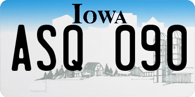 IA license plate ASQ090