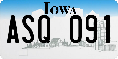 IA license plate ASQ091