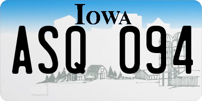 IA license plate ASQ094
