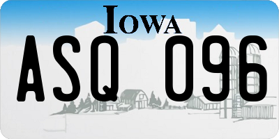 IA license plate ASQ096