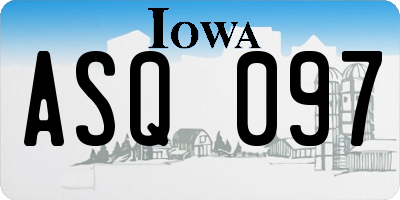 IA license plate ASQ097