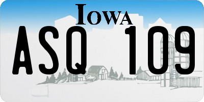 IA license plate ASQ109
