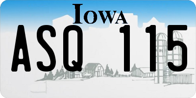 IA license plate ASQ115