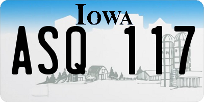 IA license plate ASQ117