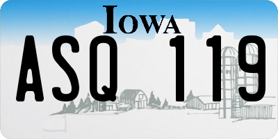 IA license plate ASQ119