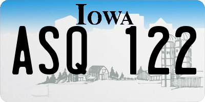 IA license plate ASQ122