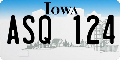 IA license plate ASQ124