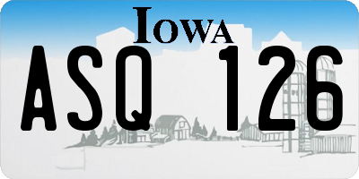 IA license plate ASQ126