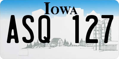 IA license plate ASQ127