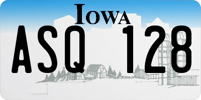 IA license plate ASQ128