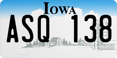 IA license plate ASQ138