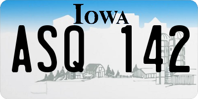 IA license plate ASQ142