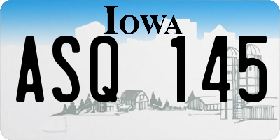 IA license plate ASQ145