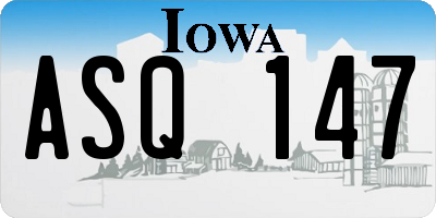 IA license plate ASQ147