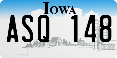 IA license plate ASQ148